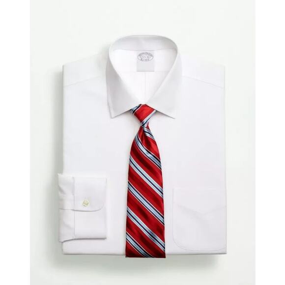 NWT Brooks Brothers Stretch Non-Iron Pinpoint Oxford Ansley Collar Shirt 16x34 - Picture 1 of 8
